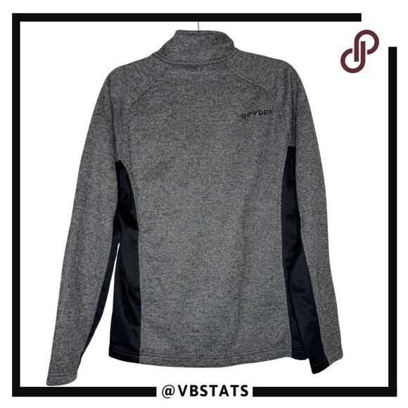 Spyder Men's 1/2 Zip Colorblock Fleece Lined Outbound Sweatshirt Gray Medium - Picture 2 of 8